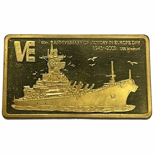 Малави 5 квач 2005 г. (60 лет Победе - USS Missouri) (Proof) (Br) клуб нумизмат монета 5 квач малави 1978 года серебро сохранение животного мира