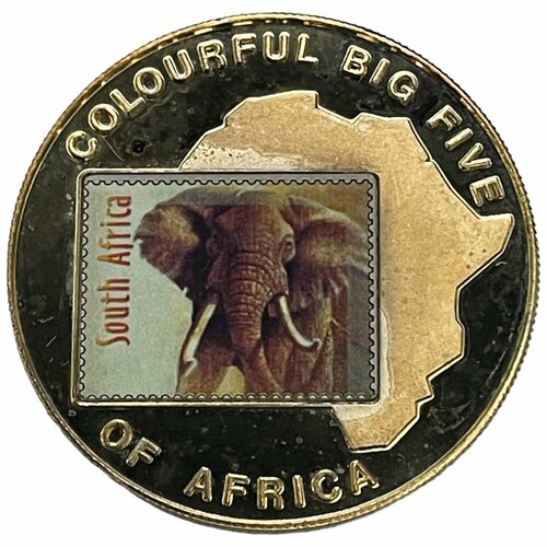 Уганда 1000 шиллингов 2001 г. (Большая пятёрка в цвете - Слон) (Proof)