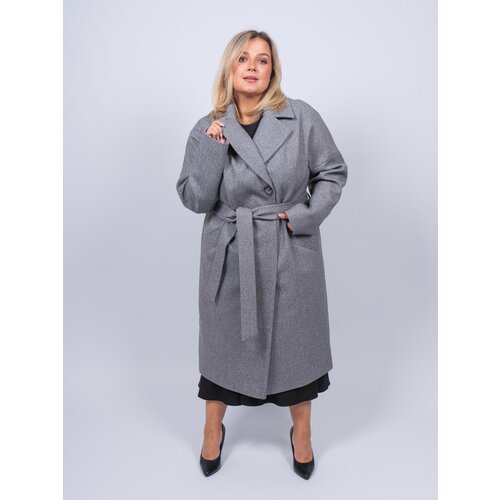 фото Пальто демисезонное, размер 50, серый 365 clothes