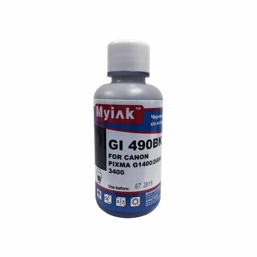 Чернила для CANON (GI-490BK) PIXMA G1400/2400/3400 (100мл, black, Pigment) MyInk