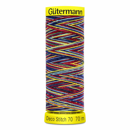 Нить Gutermann Deco Stitch 70/70 м (мультиколор) для декоративной отстрочки, 100% полиэстер, 9831