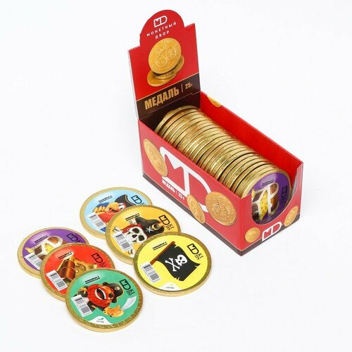Монетный Двор Медали шоколадные "Золото пиратов", 25 г