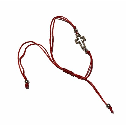 Браслет-нить, металл, размер one size, красный православный плетеный браслет красная нить оберег от порчи сглаза на руку