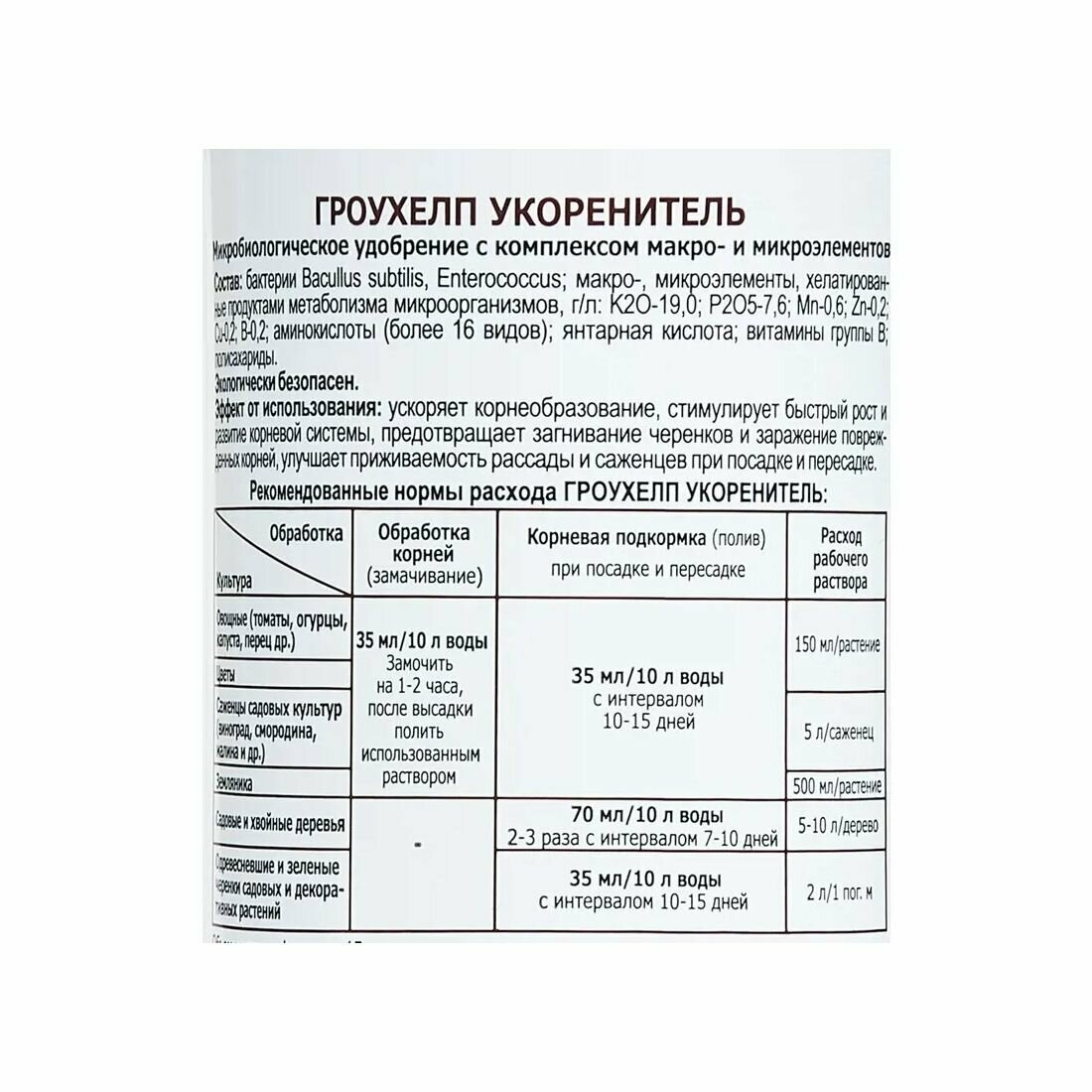 Удобрение гроухелп укоренитель 500 мл Экодачник - фото №3