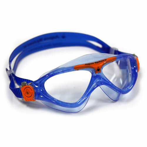 Aquasphere Очки для плавания Vista Junior прозрачные линзы, blue/orange очки для плавания saeko totem серая рамка синий линзы