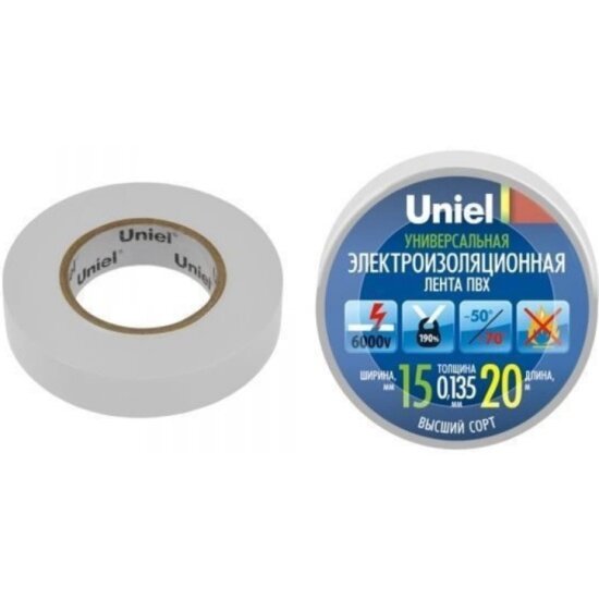 Изоляционная лента Uniel UIT-135P 20/15/01 WHT