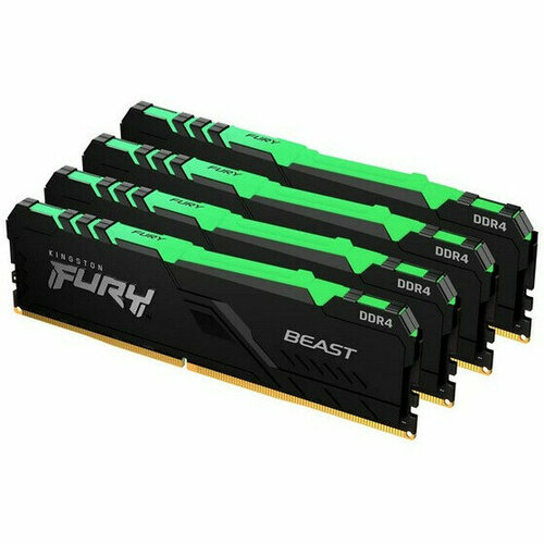 Оперативная память 128Gb DDR4 3200MHz Kingston Fury Beast RGB 4x32Gb KIT KF432C16BBAK4128 3877000₽