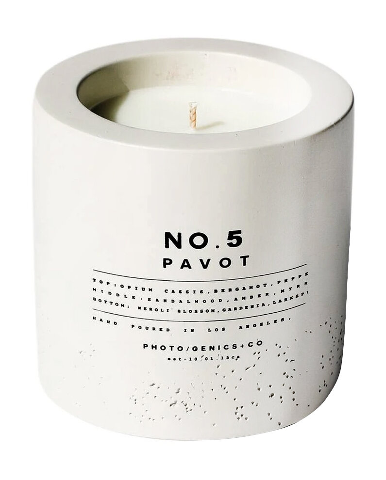 Парфюмированная свеча в керамической вазе Photo/Genics + Co No.5 Pavot Concrete Candle