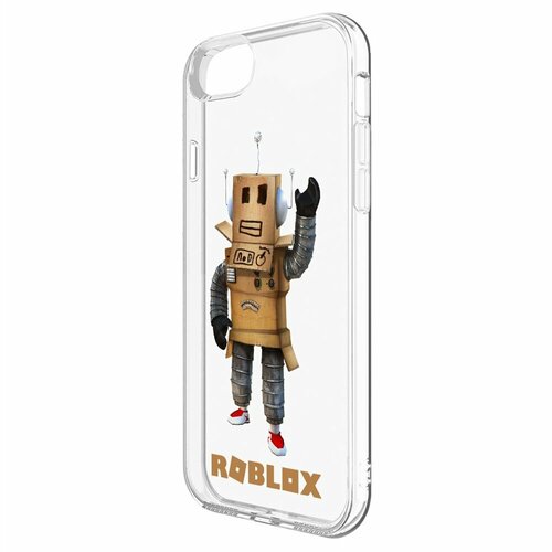 Чехол-накладка Krutoff Clear Case Roblox-Мистер Робот для iPhone 6/6s/7/8/SE чехол накладка krutoff soft case minecraft алекс для iphone 6 6s черный