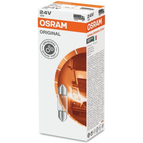 Лампа автомобильная OSRAM C3W (SV7/8.5) 28мм 24V, 1шт, 6430