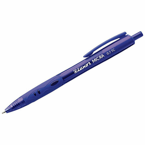 Ручка шариковая автоматическая Luxor Micra синяя, 0,7мм, грип, 24 штук, 233857