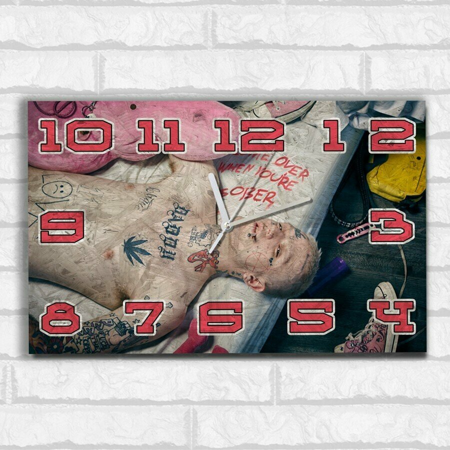 Настенные бесшумные часы ОСП, музыка Lil Peep - 4873