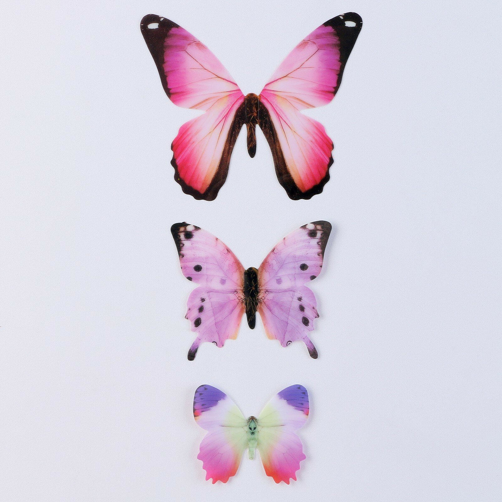 Набор для украшения «Бабочки», 12 шт, цвет розовый