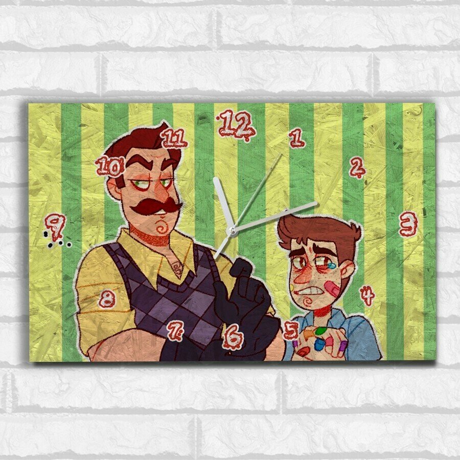 Настенные бесшумные часы ОСП, игра Hello Neighbor - 462