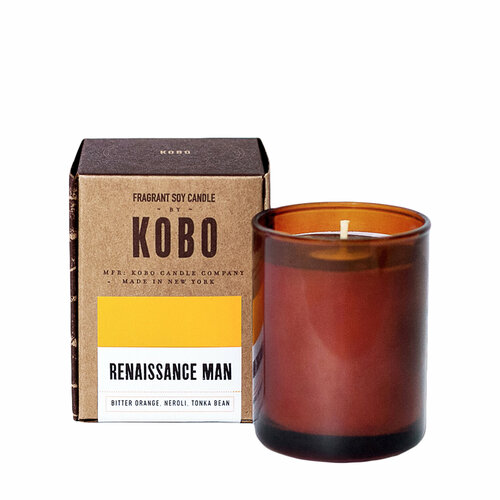 KOBO Свеча RENAISSANCE MAN компактная в стекле 85 гр