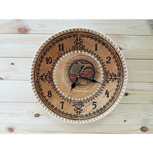 Часы из бересты настенные большие 