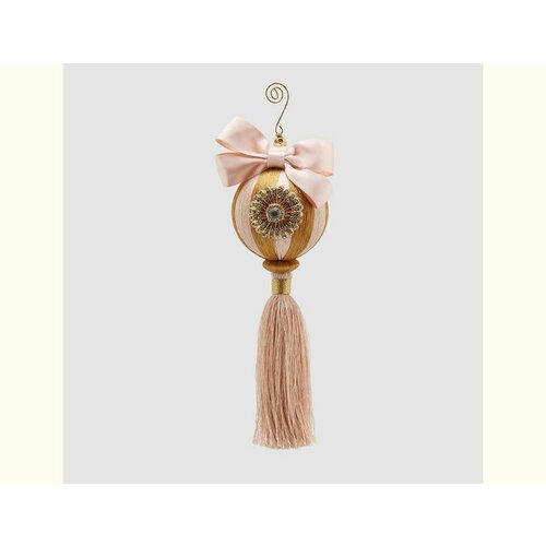 Подвесное елочное украшение, шар эмилия розово-золотистый, 23 см, EDG 340267-51