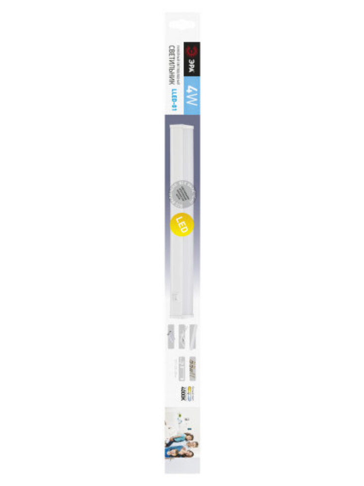 Линейный светильник ЭРА LLED-01-04W-4000-W, 4 Вт, 31.1 х 2.2 см, цвет арматуры: белый, цвет плафона: белый - фотография № 2