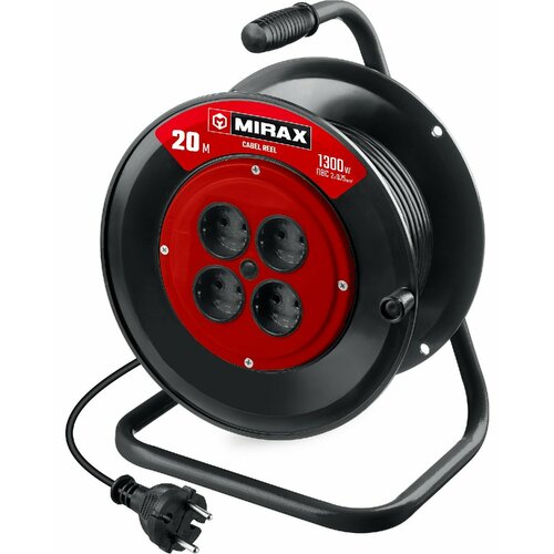 Удлинитель на катушке MIRAX ПВС 2х075 20м 1300Вт 55052-20 2199₽