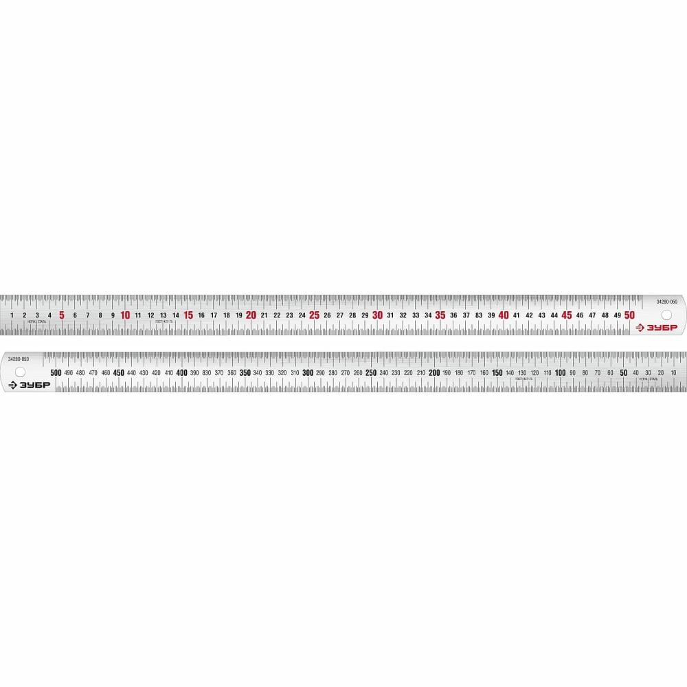 ЗУБР Про-50 Усиленная нержавеющая линейка 050 м 34280-050