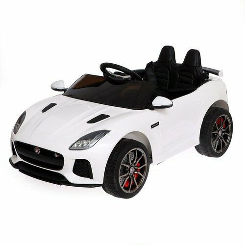 Электромобиль Jaguar F-TYPE EVA колёса кожаное сидение цвет белый 35938₽