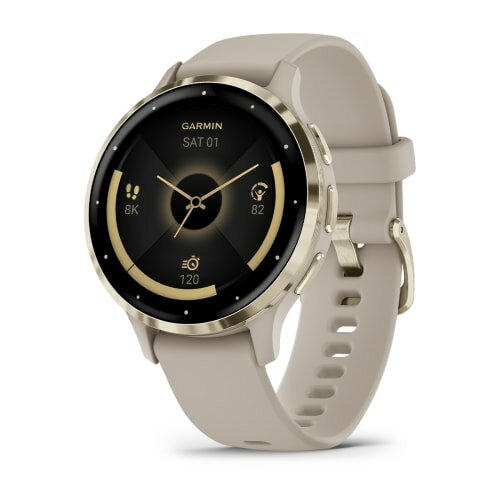 Умные часы Garmin Venu 3S золотой/бежевый (010-02785-02)