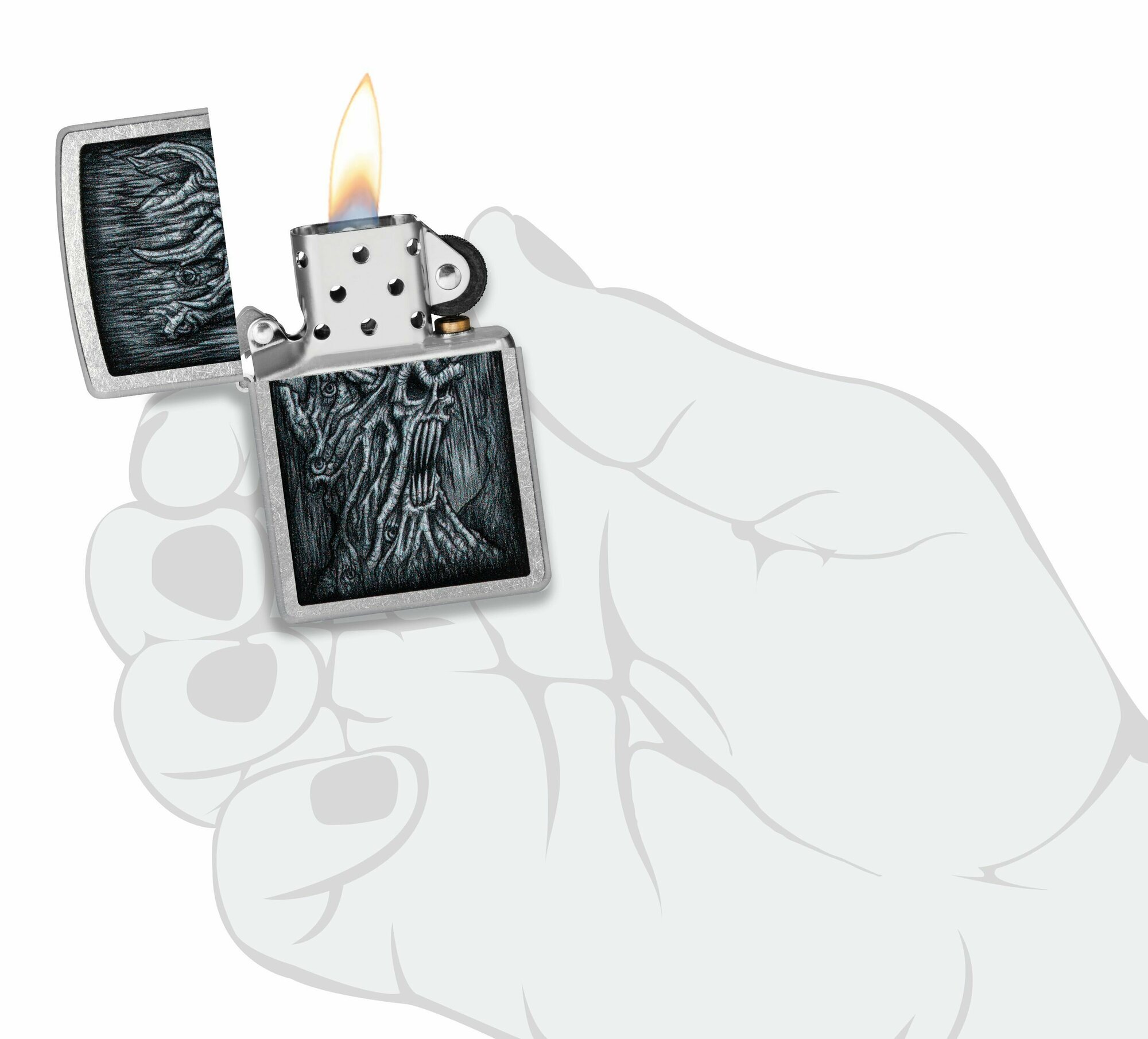 Зажигалка бензиновая Zippo 48681 Evil Tree - фотография № 6