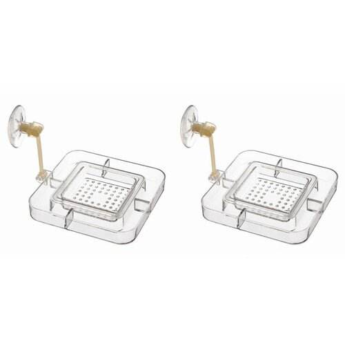 Aleas Кормушка для рыб универсальная для сухого и живого корма, Прямоугольная, 2 шт