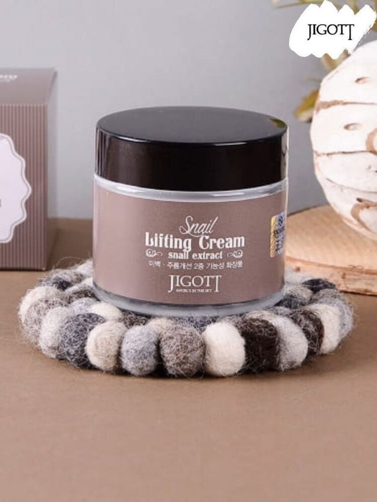 Jigott Подтягивающий крем для лица Snail Lifting Cream с муцином улитки, 70 мл.