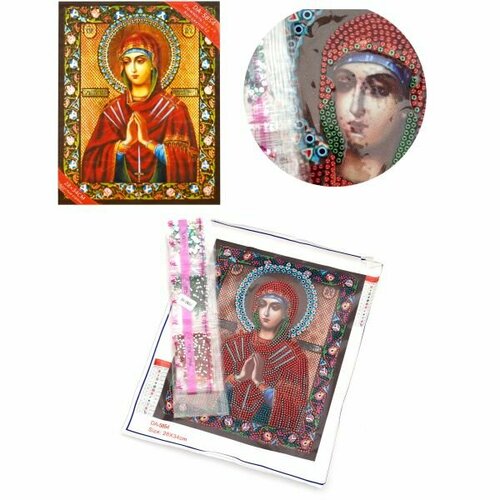 Diamond Алмазная мозаика с рамкой «Божией Матери Умягчение Злых Сердец» икона