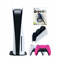 Игровая приставка Sony PlayStation 5 (3-ревизия)+2-й геймпад(розовый)+зарядное+Fifa 23, 825 ГБ