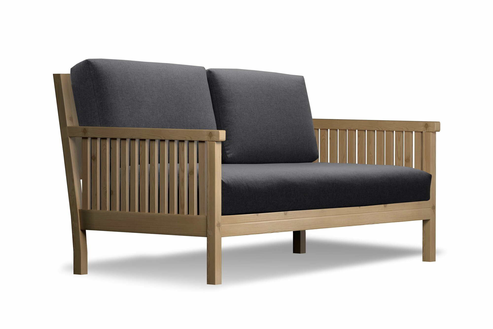 фото Диван Arsko Норман Сосна/Черная рогожка