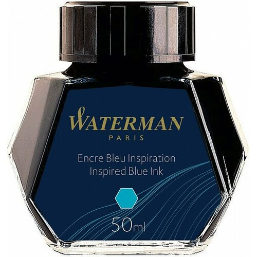 Waterman S0110810 Флакон с голубыми чернилами южное море south sea blue, waterman