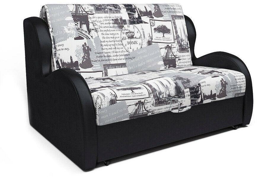 фото Диван Mebel-ars Атлант 120 Ткань+Экокожа Жаккард Газета