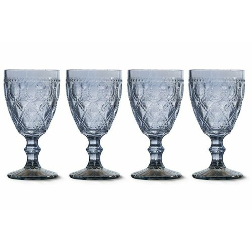 Набор бокалов для вина Dubai, голубой, 0,4 л. 4 шт. WD Lifestyle