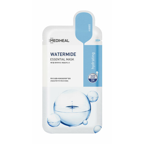 MEDIHEAL Маска для лица тканевая Watermide Essential Mask увлажняющая, 24 мл