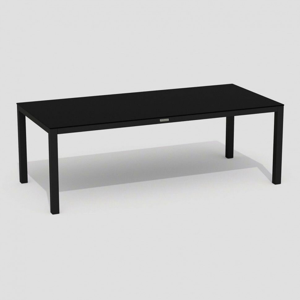 Стол Ideal Patio TELLA 220 см Карбон (Темно-Серый)/черное глянцевое стекло