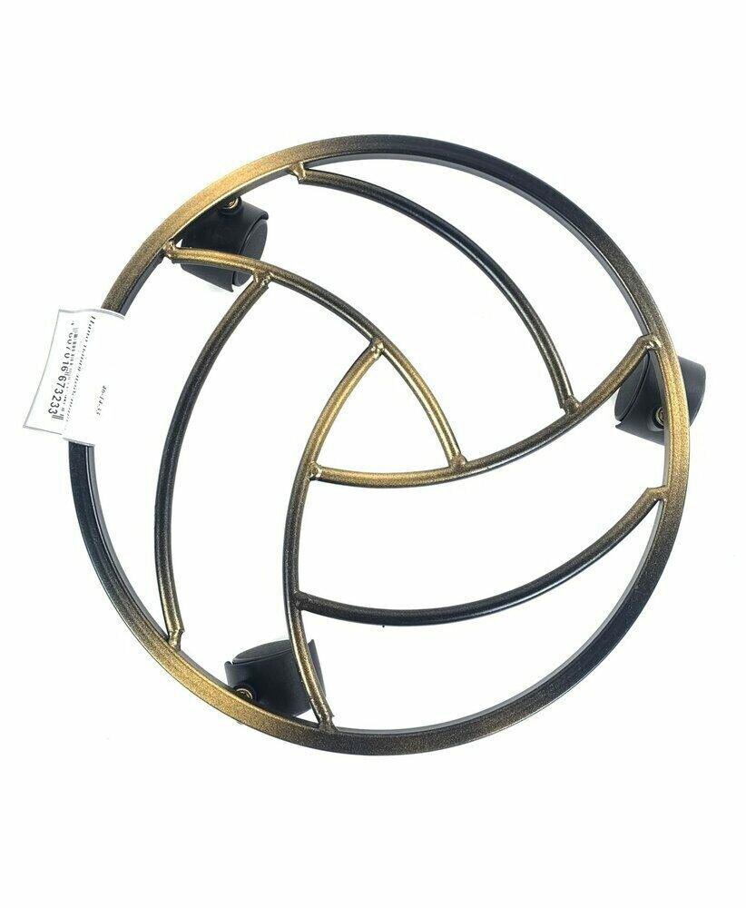 фото Напольная подставка под цветок на колесиках № 2 с позолотой