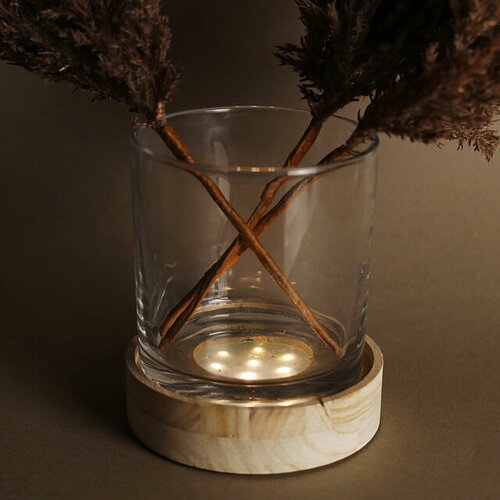 Edelman Стеклянная ваза Cloverdale 15 см с подсветкой, на батарейках 1093750