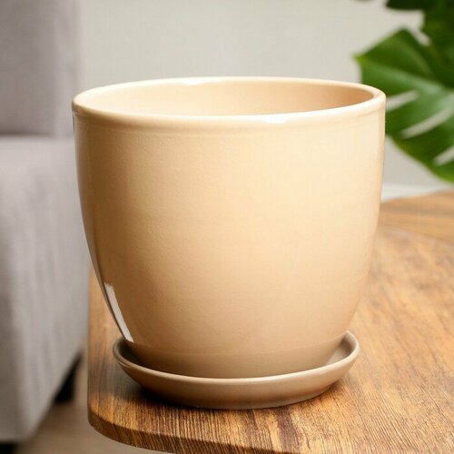 SUI Горшок цветочный Кофейный 25 л с подставкой 1034₽