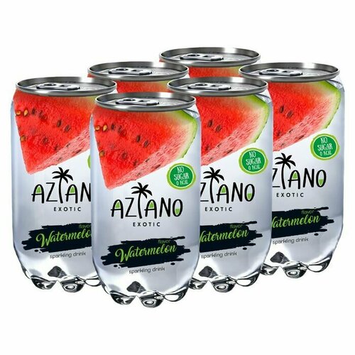 Газированный напиток Aziano со вкусом арбуза (Китай), 350 мл (6 шт)