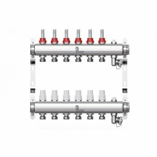 Коллектор 1 из нерж. стали на 7 выходов 3/4ЕК с расходомерами, группа W902 в сборе, Wester 0-32-1835