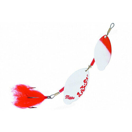 фото Блесна вращающаяся mepps tandem pike, red/white/silver (блистер)