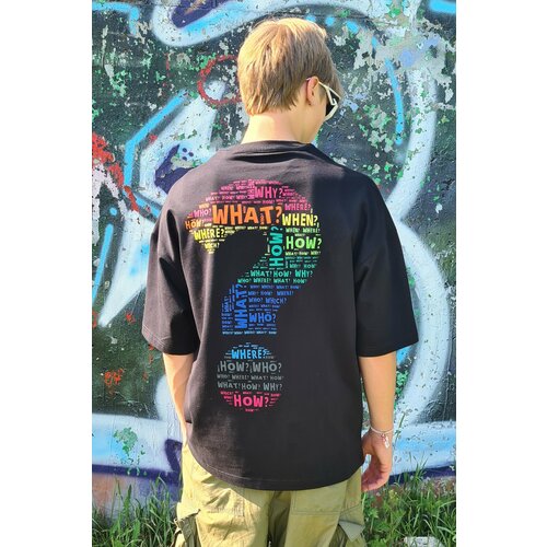 фото Футболка chic&charisma, размер xl, мультиколор, черный