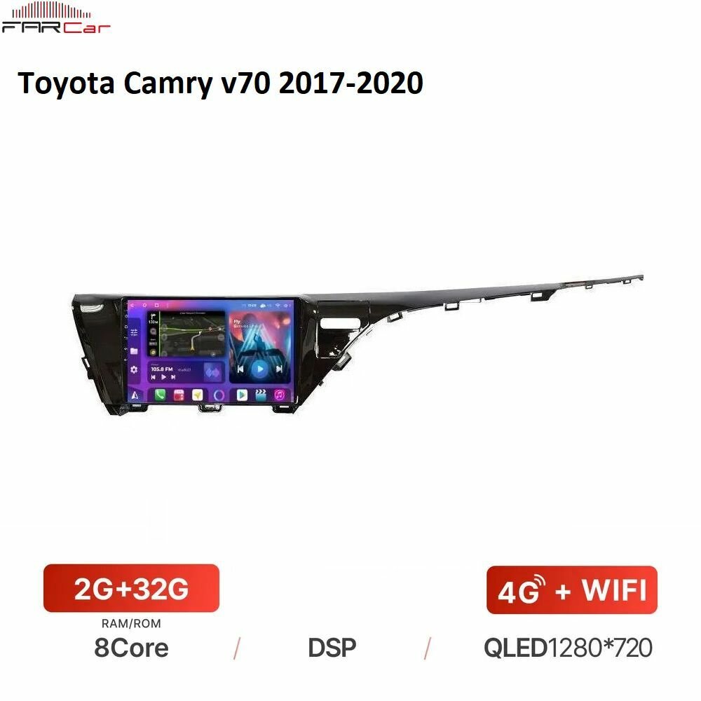 Штатная магнитола FarCar для Toyota Camry v70 2017-2020 на Android 12