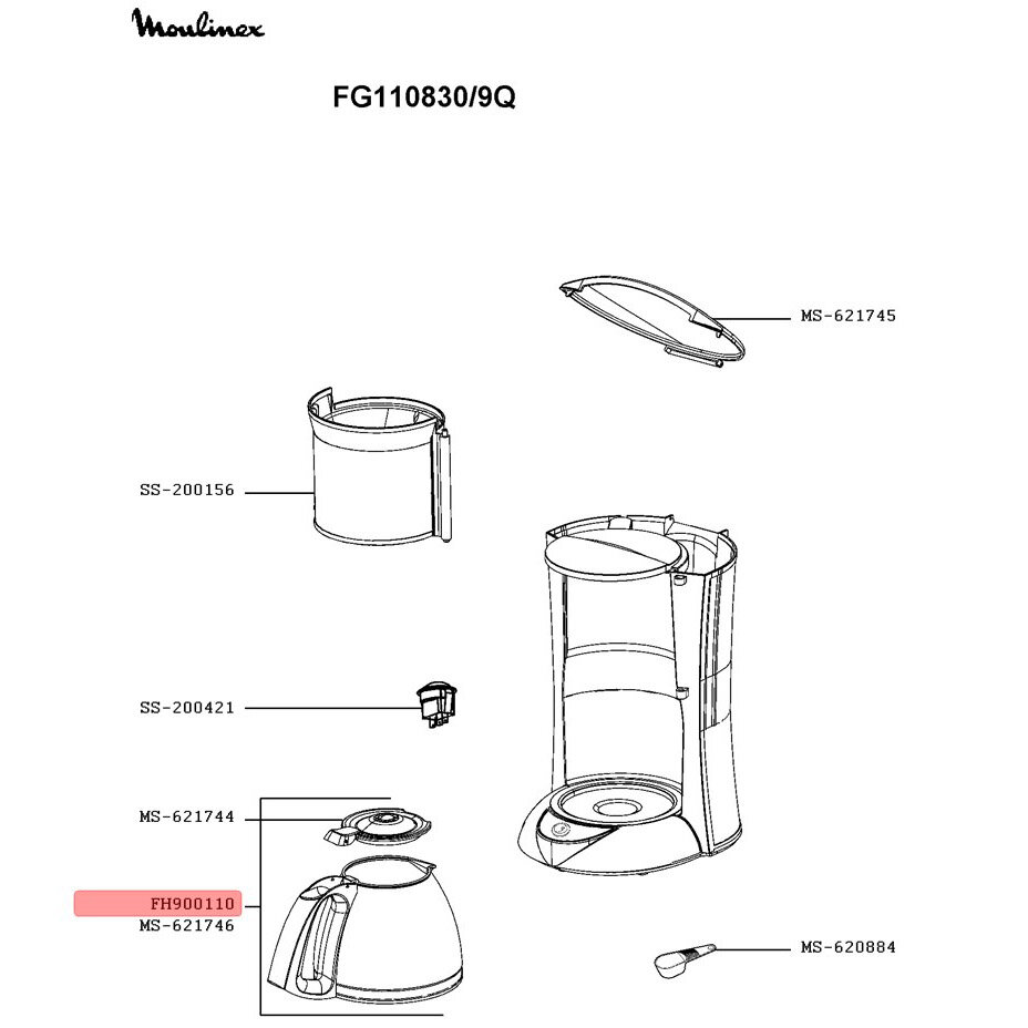 Колба кофеварки Moulinex Subito FH900110 (FH900110) - фотография № 2