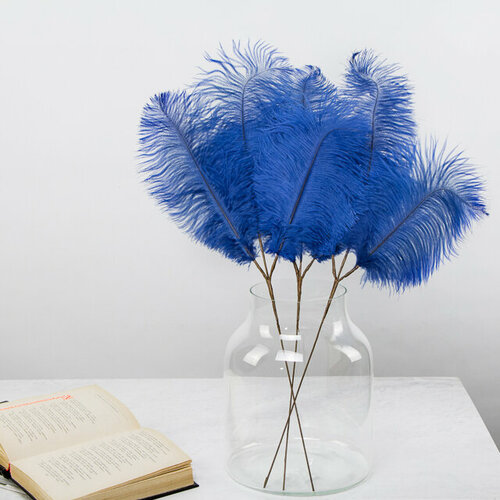 Edelman Искусственная ветка с перьями Брондрика 61 см синяя 1100580