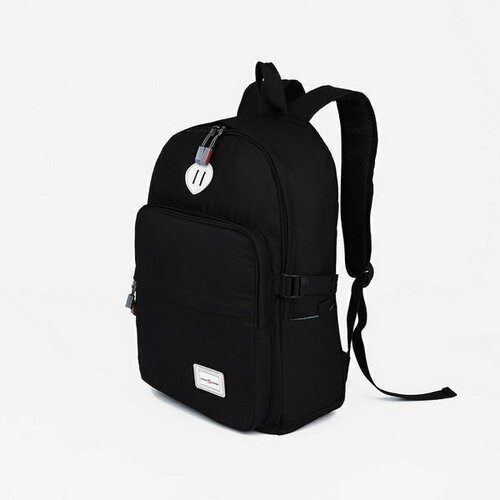 Рюкзак школьный из текстиля на молнии, 2 кармана, цвет чёрный utility extension spring pack of 2 19 050 x 79 375 x 2 667 mm