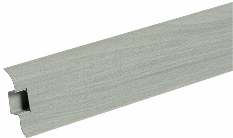 фото Идеал Комфорт плинтус Палисандр серый 282 (2,2м) / IDEAL Komfort плинтус с кабель-каналом и мягким краем Палисандр серый 282 (2,2м)