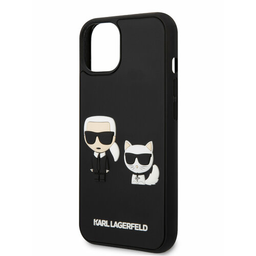 Lagerfeld для iPhone 14 чехол 3D Rubber Karl and Choupette Hard Black чехол karl lagerfeld 3d rubber karl and choupette hard для iphone 14 цвет черный klhcp14s3drkck